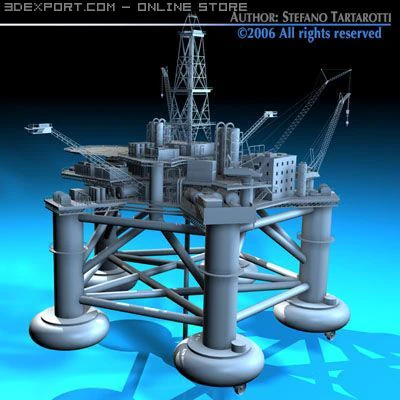 oil platform 3D Model .c4d .max .obj .3ds .fbx .stl .blend