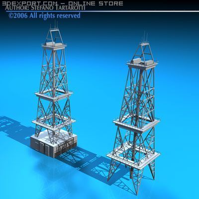 drilling tower 3D Model .c4d .max .obj .3ds .fbx .stl .blend 