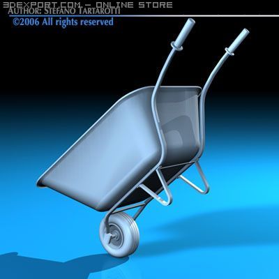 wheelbarrow 3D 모델 .c4d .max .obj .3ds .fbx .stl .blend 