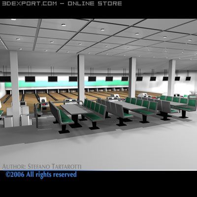 bowling building Modèle 3D .c4d .max .obj .3ds .fbx .stl .blend 