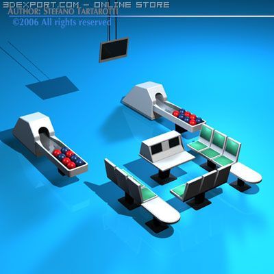 bowling table 3D 模型 .c4d .max .obj .3ds .fbx .stl .blend 