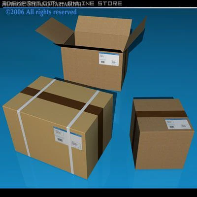 shipping boxes 3D Model .c4d .max .obj .3ds .fbx .stl .blend 