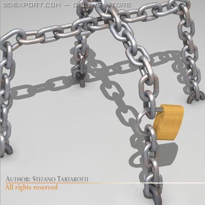 chains and padlock Modèle 3D .c4d .max .obj .3ds .fbx .stl .blend 