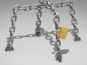 chains and padlock Modèle 3D