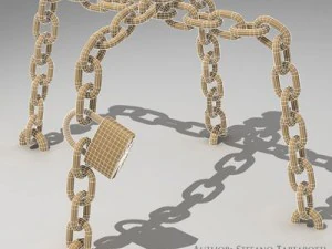 chains and padlock 3D Model