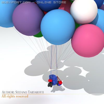 cluster balloons 3D 模型 .c4d .max .obj .3ds .fbx .stl .blend 