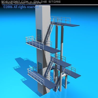 diving tower 3Dモデル .c4d .max .obj .3ds .fbx .stl .blend 