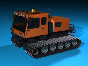 snowcat with tracks Model 3D