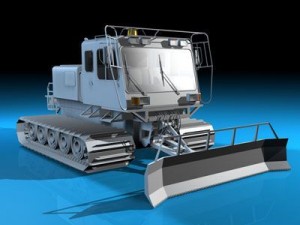 snowcat with tracks Model 3D