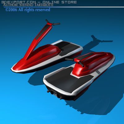 waterbike Model 3D .c4d .max .obj .3ds .fbx .stl .blend 