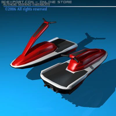 waterbike 3D Model .c4d .max .obj .3ds .fbx .stl .blend 