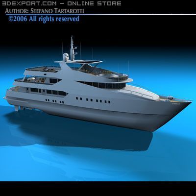 yacht 3D Модель .c4d .max .obj .3ds .fbx .stl .blend 