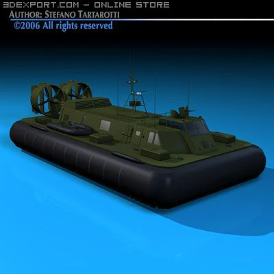 army hovercraft 3D Model .c4d .max .obj .3ds .fbx .stl .blend 