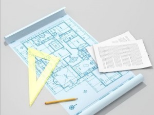architect desk set Model 3D