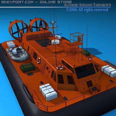 rescue hovercraft 3D Model .c4d .max .obj .3ds .fbx .stl .blend 