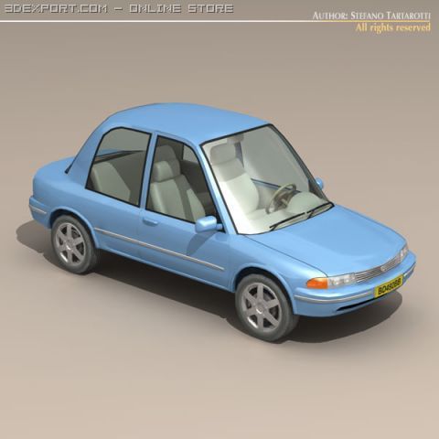 cartoon car 1 3D Model .c4d .max .obj .3ds .fbx .stl .blend 