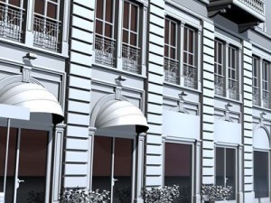european building front 3D 모델
