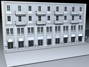 european building front 3D Model