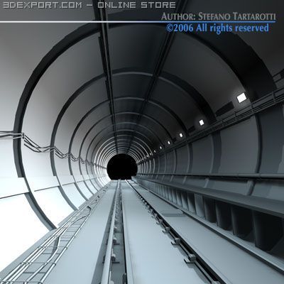 tunnel subway 3D Model .c4d .max .obj .3ds .fbx .stl .blend 