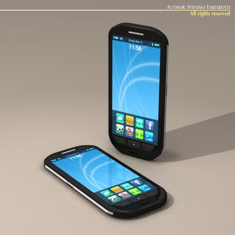 smartphone Model 3D .c4d .max .obj .3ds .fbx .stl .blend 