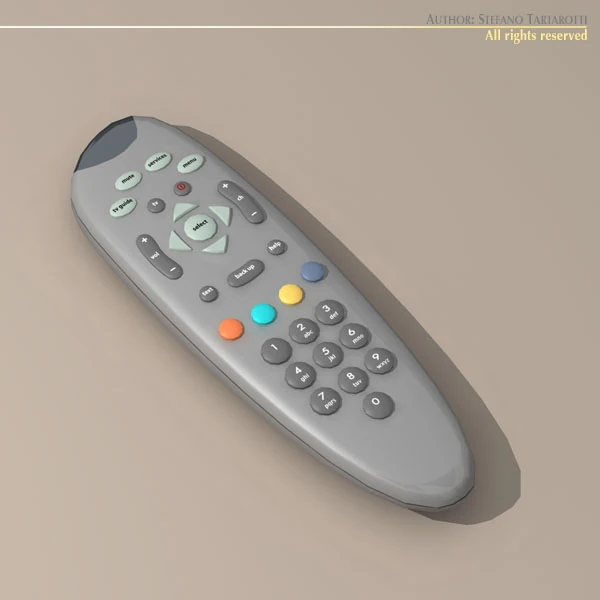 tv remote 3D Model .c4d .max .obj .3ds .fbx .stl .blend 