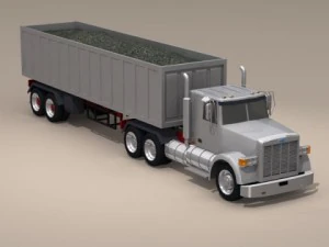 американский строительный грузовик 3D Модель