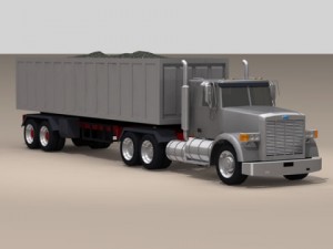 us construction truck Model 3D