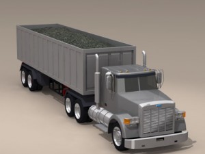 us construction truck Model 3D