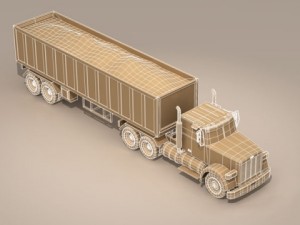 us construction truck Model 3D