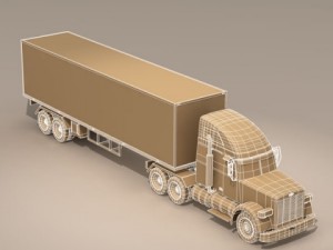 us freight truck 3D 模型