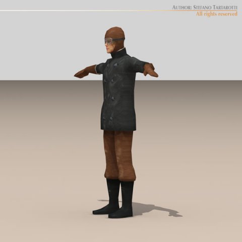 wwi pilot 3D 모델 .c4d .max .obj .3ds .fbx .stl .blend 