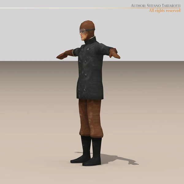 wwi pilot 3D Model .c4d .max .obj .3ds .fbx .stl .blend 