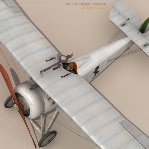 nieuport 17 baracca 3D Model .c4d .max .obj .3ds .fbx .stl .blend 