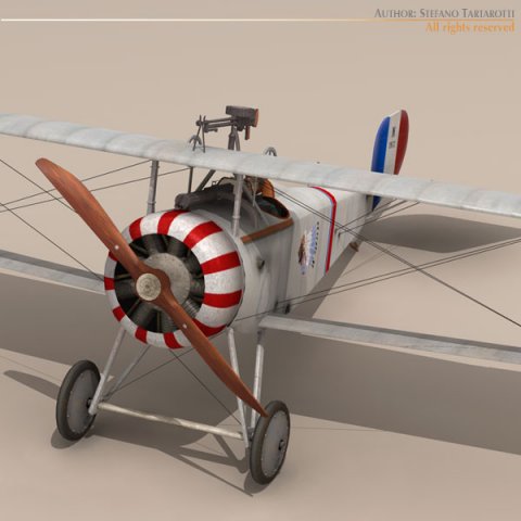nieuport 17 lafayette escadrille Modello 3D .c4d .max .obj .3ds .fbx .stl .blend 