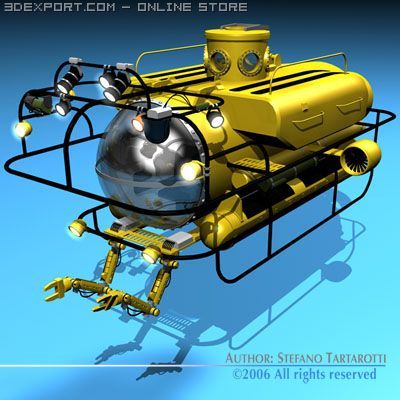 submersible 3D Model .c4d .max .obj .3ds .fbx .stl .blend 