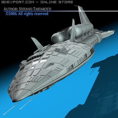 spaceship 3 3D Модель .c4d .max .obj .3ds .fbx .stl .blend 