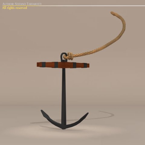 sailing vessel anchor 3D-Modell .c4d .max .obj .3ds .fbx .stl .blend 