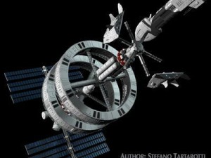 space station with spaceships 3D Модель