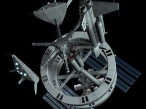 space station with spaceships 3D Модель