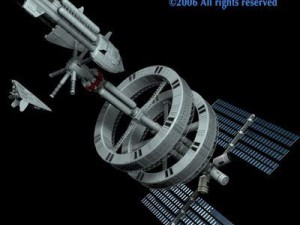 space station with spaceships 3D Модель