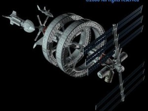 space station with spaceships 3D Модель