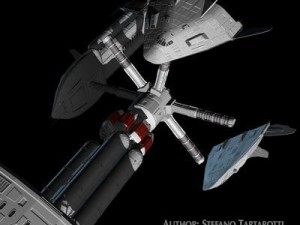 space station with spaceships 3D Модель