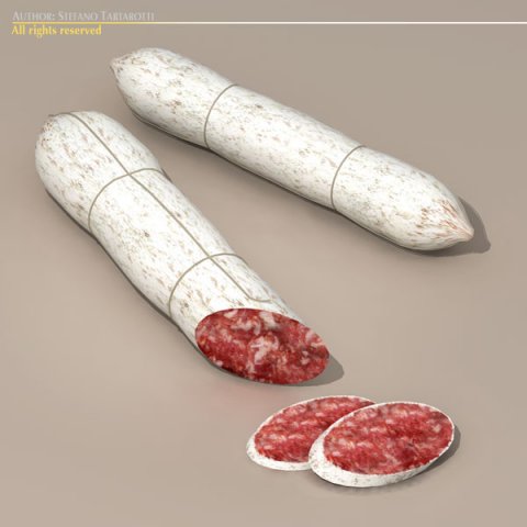 salame Model 3D .c4d .max .obj .3ds .fbx .stl .blend 