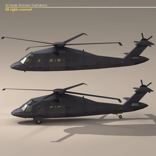 mh60 stealth blackhawk 3D Model .c4d .max .obj .3ds .fbx .stl .blend