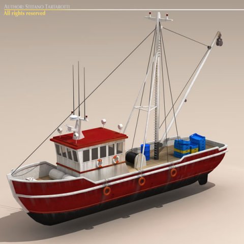 fishing boat 3D Model in Commercial 3DExport