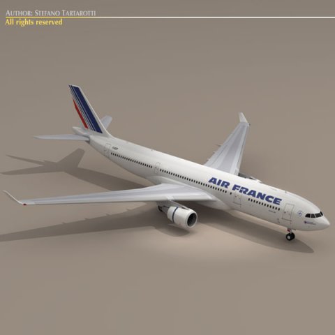 airbus a330200 air france Modelo 3D .c4d .max .obj .3ds .fbx .stl .blend 