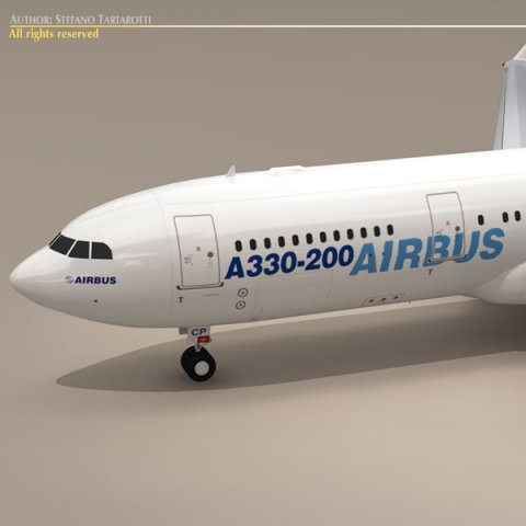 airbus a330200 3Dモデル .c4d .max .obj .3ds .fbx .stl .blend 