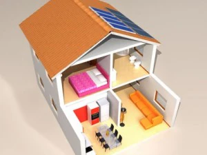 house cutaway two floor 3D Model