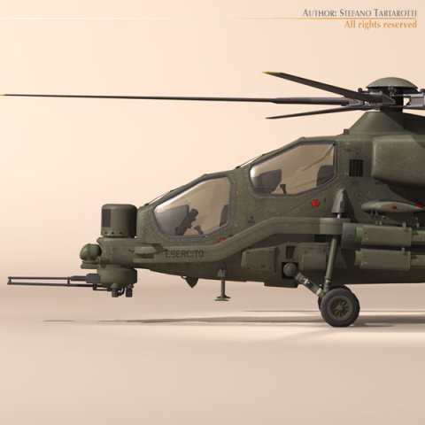 agusta a129 mangusta textured 3D Model .c4d .max .obj .3ds .fbx .stl .blend 