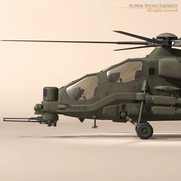 agusta a129 mangusta textured 3D Model .c4d .max .obj .3ds .fbx .stl .blend 